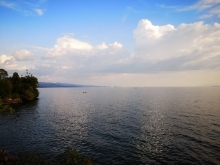 Distant fishermen on Lake Kivu